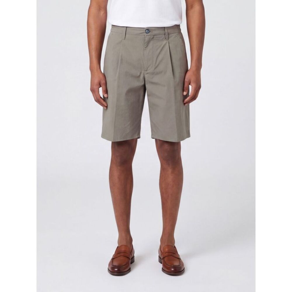 Re-Hash Men Re-Hash Cotton-Blend Chino Shorts With Pleats And Belt Loops